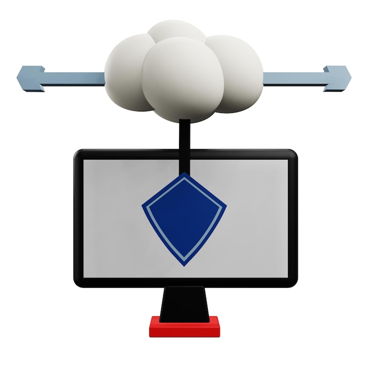PSD illustrazione 3d dell'icona vpn
