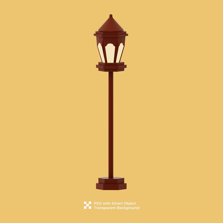 PSD illustrazione 3d dell'iluminazione pubblica