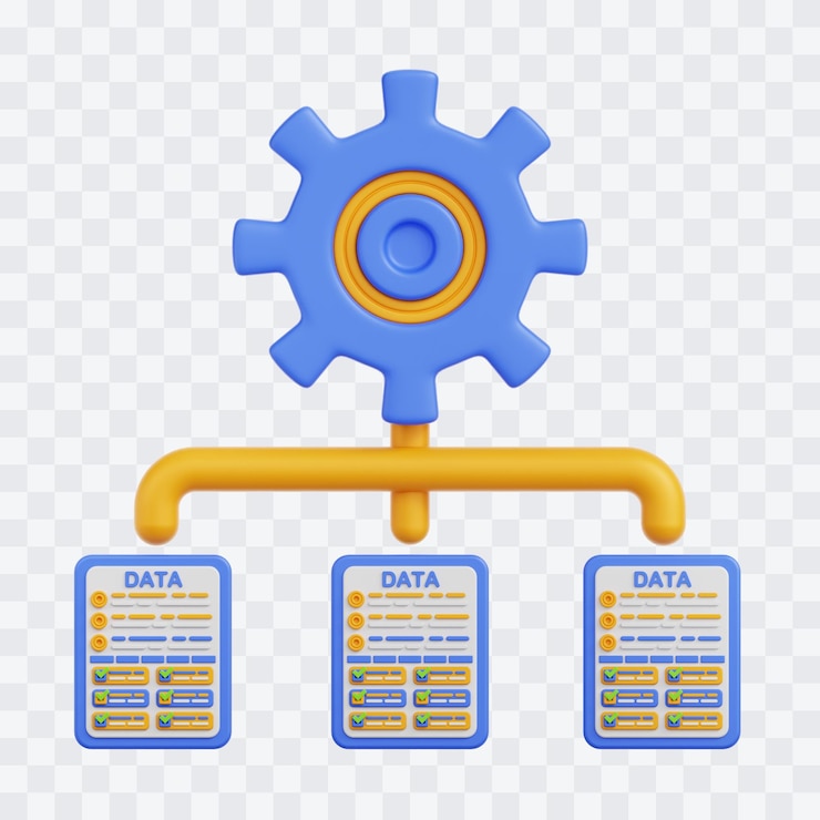 PSD illustrazione 3d dell'integrazione dei dati