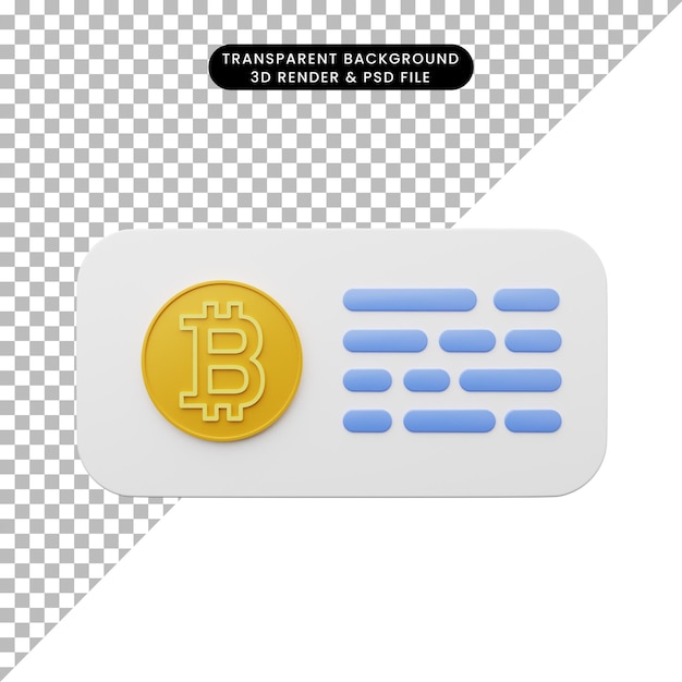 Illustrazione 3D dell'interfaccia utente dell'elemento dell'interfaccia utente semplice icona