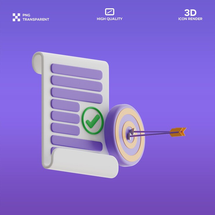 PSD illustrazione 3d dell'obiettivo psd