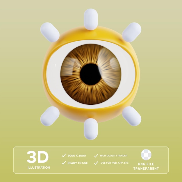 Illustrazione 3D dell'occhio PSD