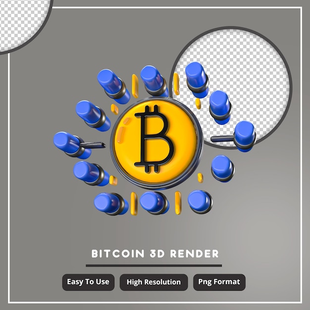 illustrazione 3d della blockchain di bitcoin