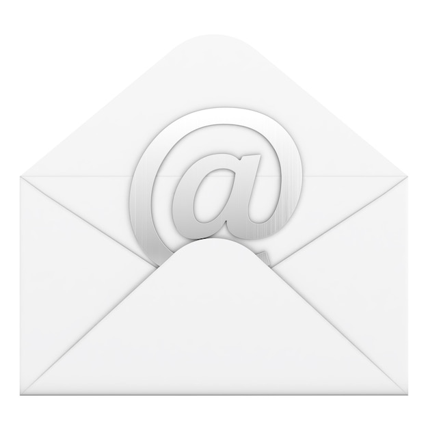 Illustrazione 3D della busta e-mail isolata su sfondo trasparente