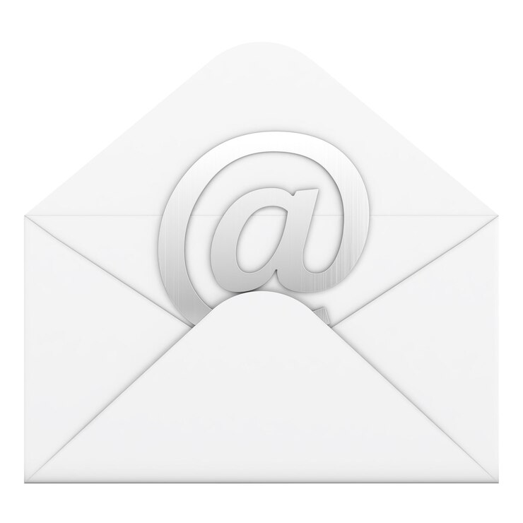PSD illustrazione 3d della busta e-mail isolata su sfondo trasparente