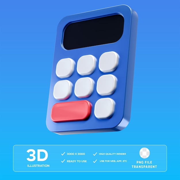 Illustrazione 3D della calcolatrice PSD