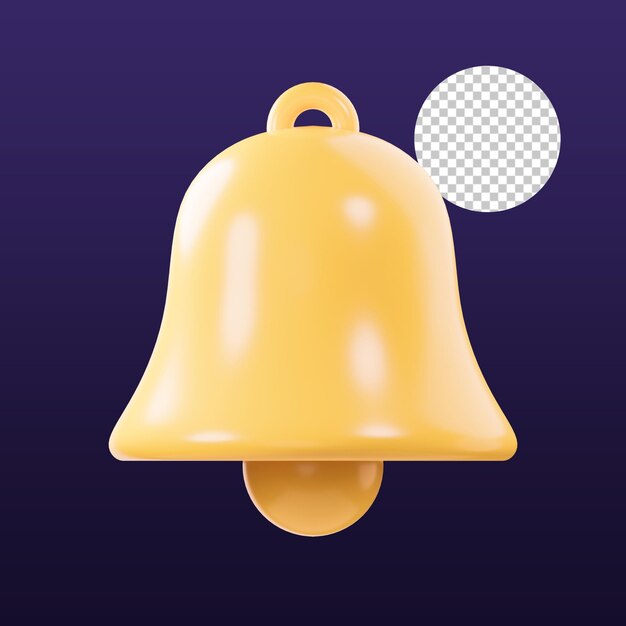 Illustrazione 3D della campana di notifica