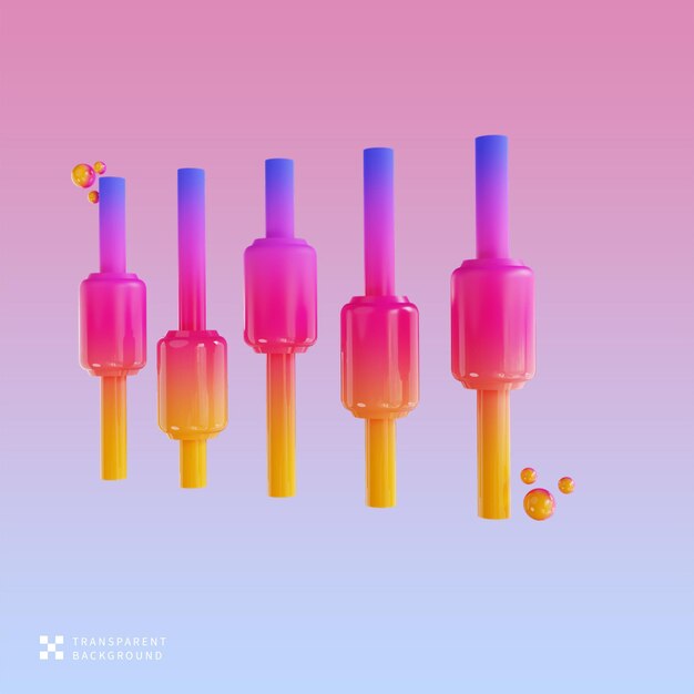 Illustrazione 3D della candela PSD ethereum