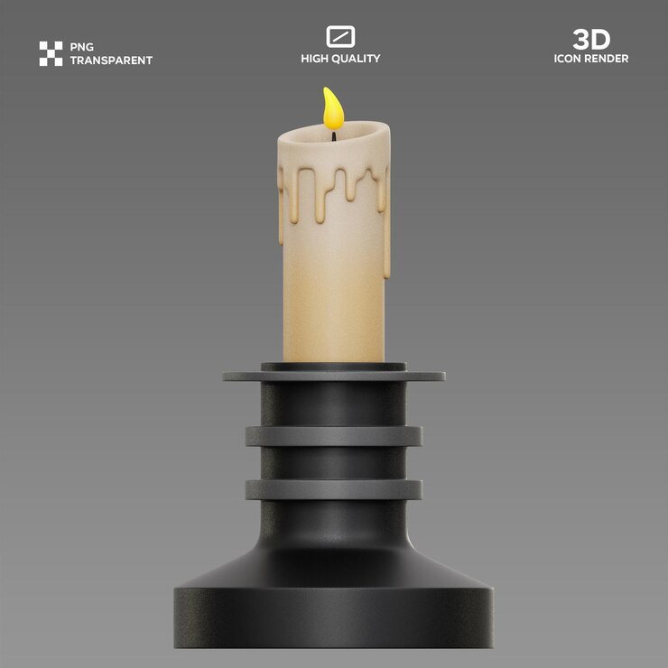 PSD illustrazione 3d della candela psd