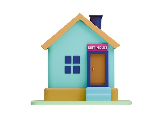 Illustrazione 3D della casa dei cartoni animati