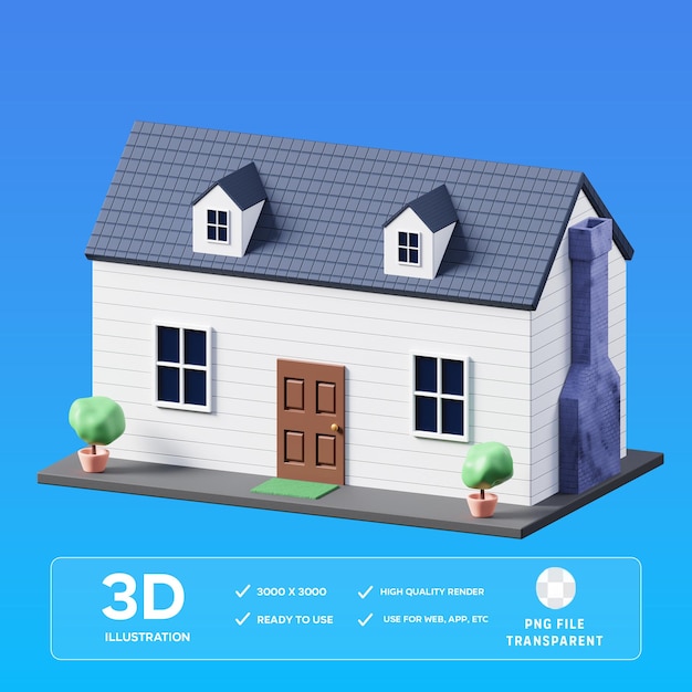 Illustrazione 3D della casa PSD