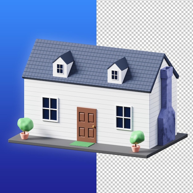 Illustrazione 3D della casa