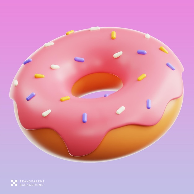 Illustrazione 3D della ciambella PSD