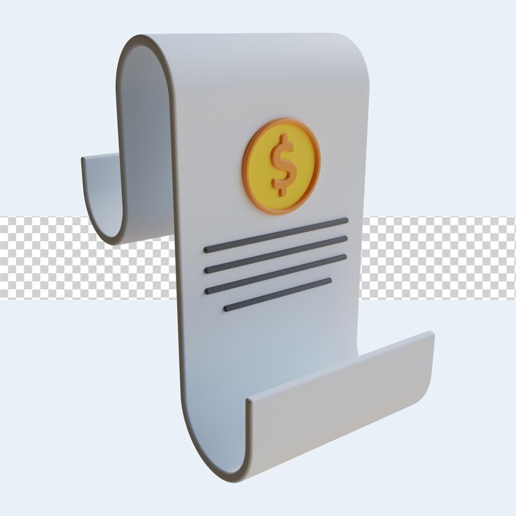 illustrazione 3d della fattura