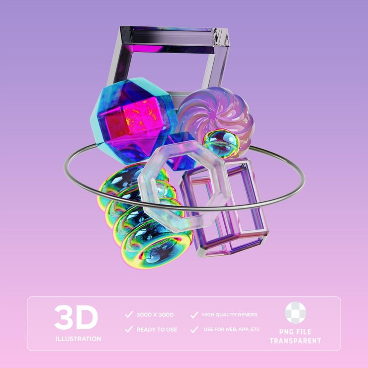 PSD illustrazione 3d della forma astratta psd