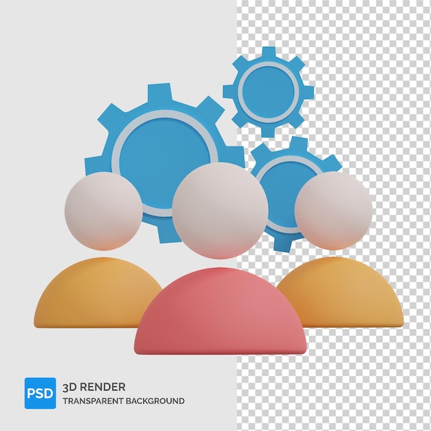 Illustrazione 3D della gestione del team