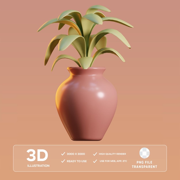 Illustrazione 3D della grande pianta PSD