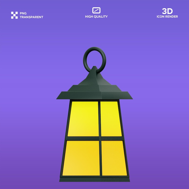 PSD illustrazione 3d della lanterna psd