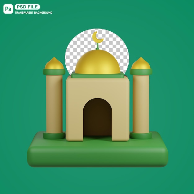 Illustrazione 3D della moschea