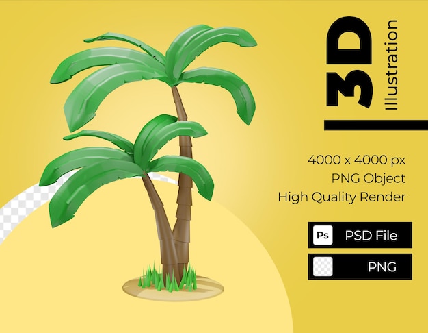illustrazione 3d della palma