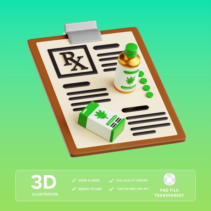 PSD illustrazione 3d della prescrizione psd