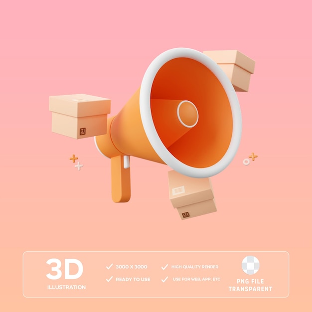 Illustrazione 3D della promozione PSD
