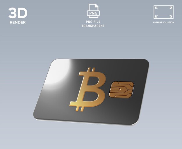 Illustrazione 3D della scheda Bitcoin