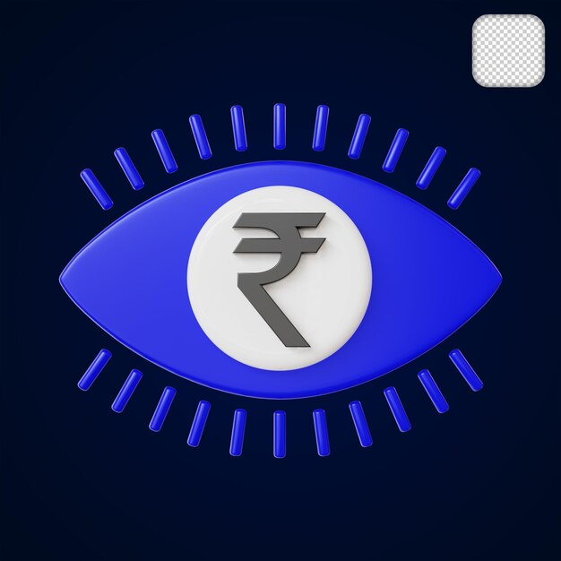 Illustrazione 3d della visione del mercato della rupia