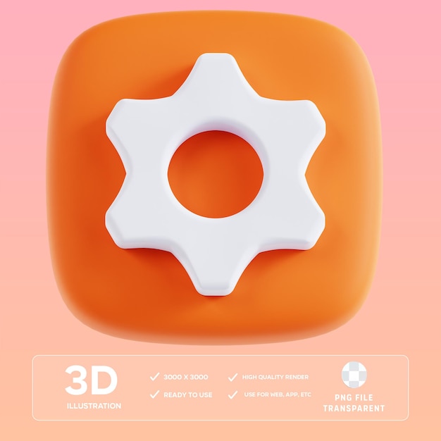 Illustrazione 3D delle impostazioni PSD