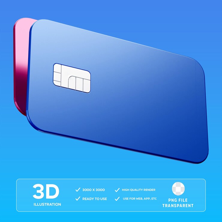PSD illustrazione 3d delle schede psd