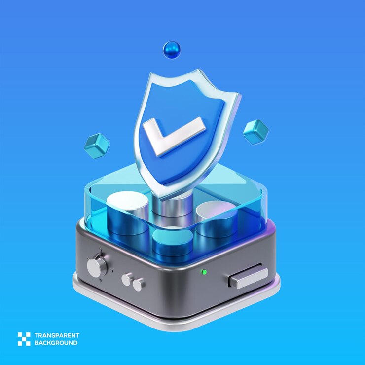 PSD illustrazione 3d dello scudo psd