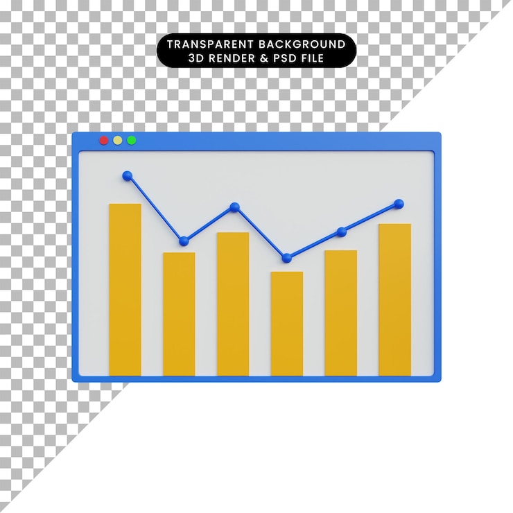 PSD illustrazione 3d di analisi dei dati