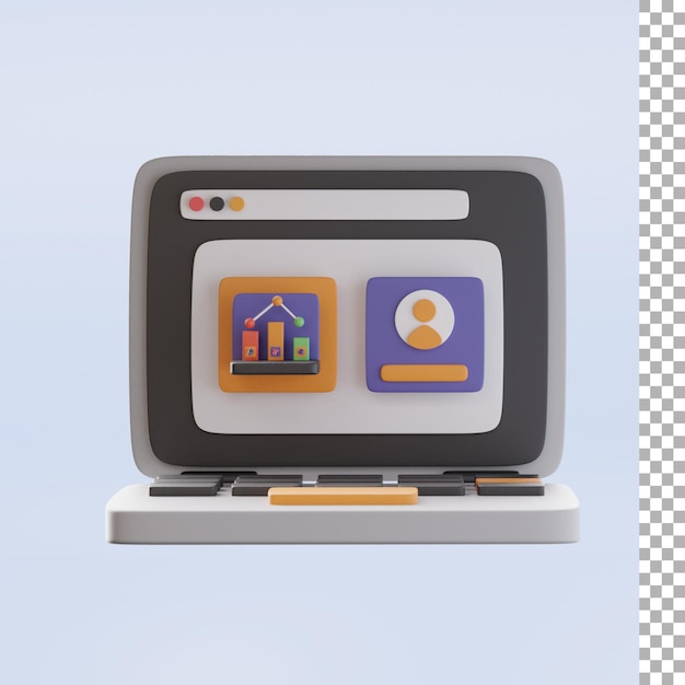 Illustrazione 3d di analisi dello shopping online