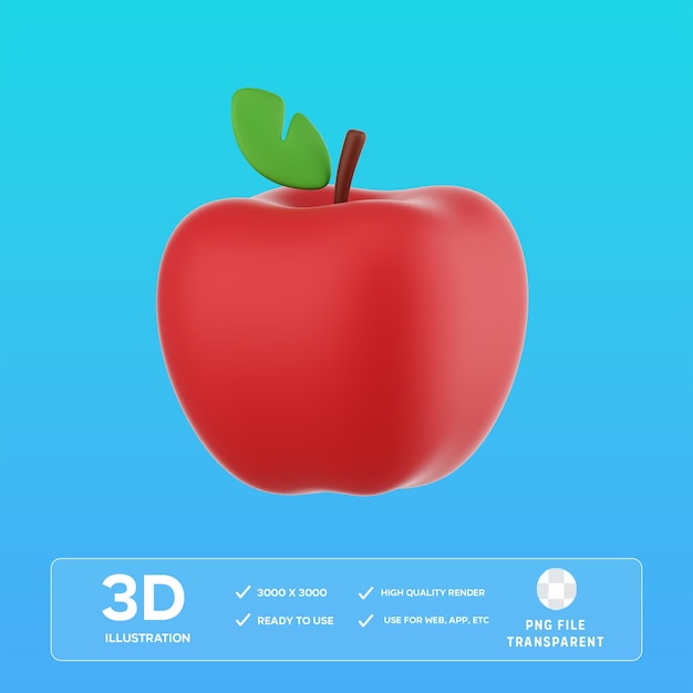 Illustrazione 3D di Apple PSD