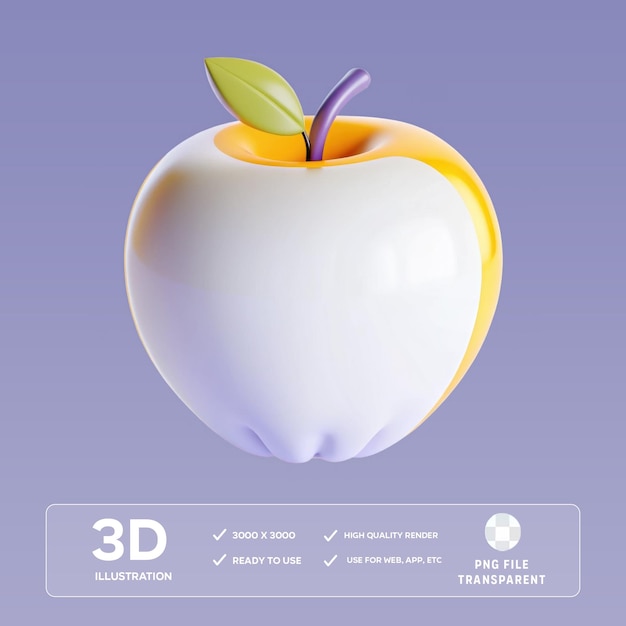 Illustrazione 3D di Apple PSD