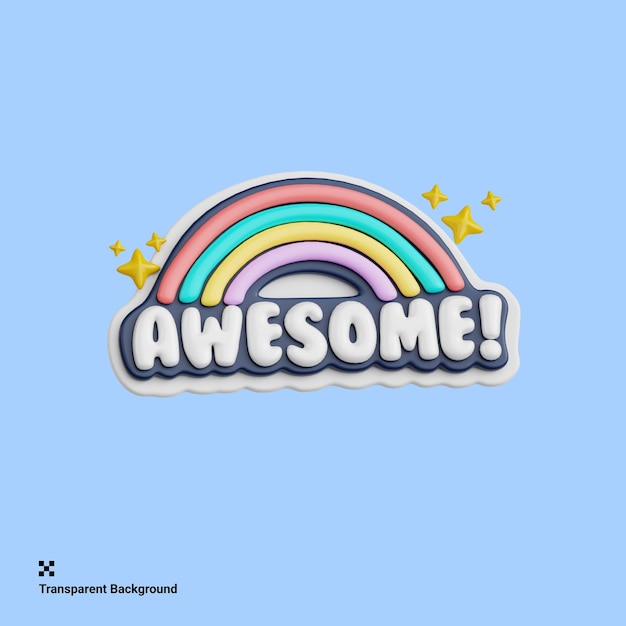 Illustrazione 3D di Awesome Good Vibe Sticker