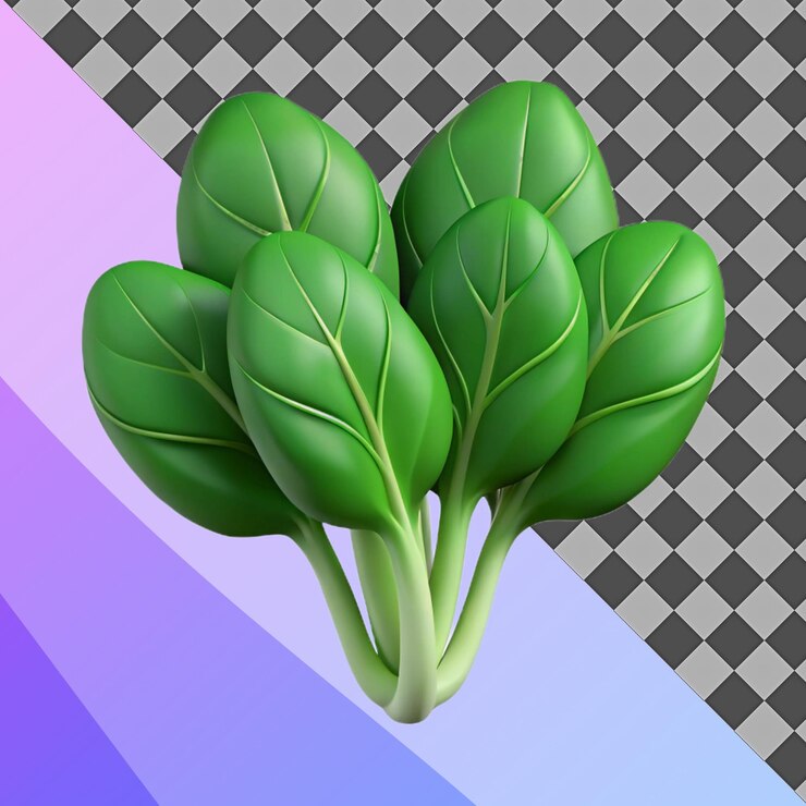 PSD illustrazione 3d di bok choy verdure verdi rigogliose
