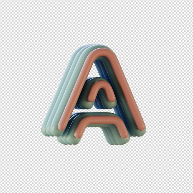 illustrazione 3d di caratteri alfabetici in stile discoteca