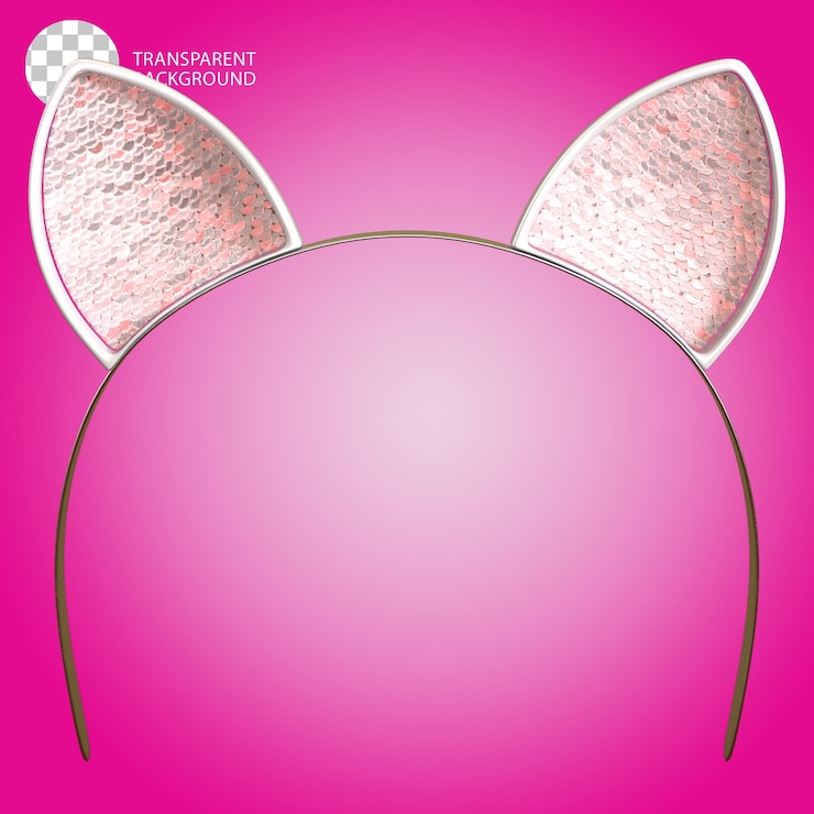 PSD illustrazione 3d di cat ear headband isolata