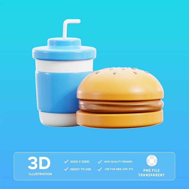 Illustrazione 3D di cibo PSD