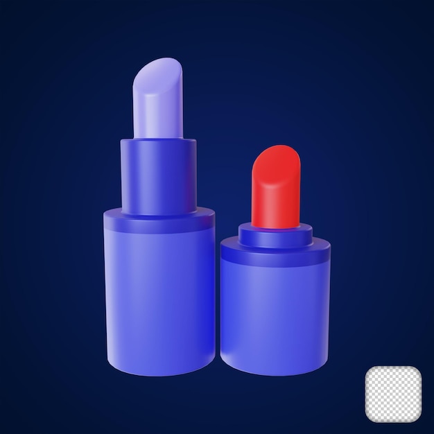 Illustrazione 3d di due rossetti cosmetici