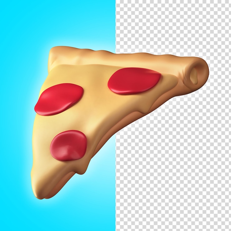 PSD illustrazione 3d di fetta di pizza