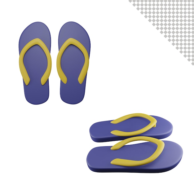 Illustrazione 3d di flip-flop