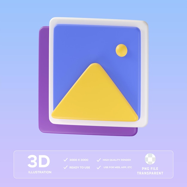 Illustrazione 3D di foto PSD