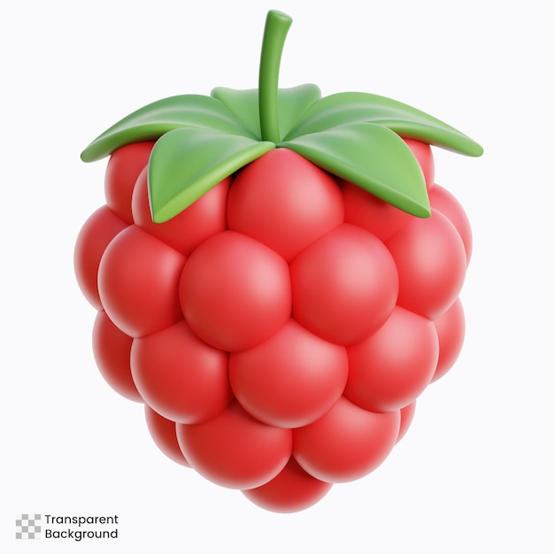 Illustrazione 3D di frutta di lampone