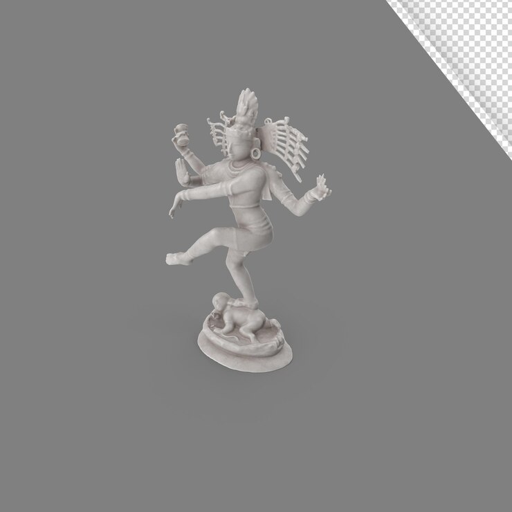 Illustrazione 3D di Lord Shiva con sfondo trasparente