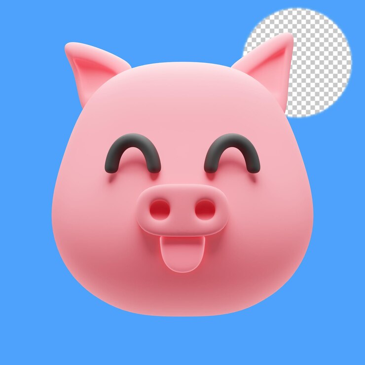 illustrazione 3d di maiale carino