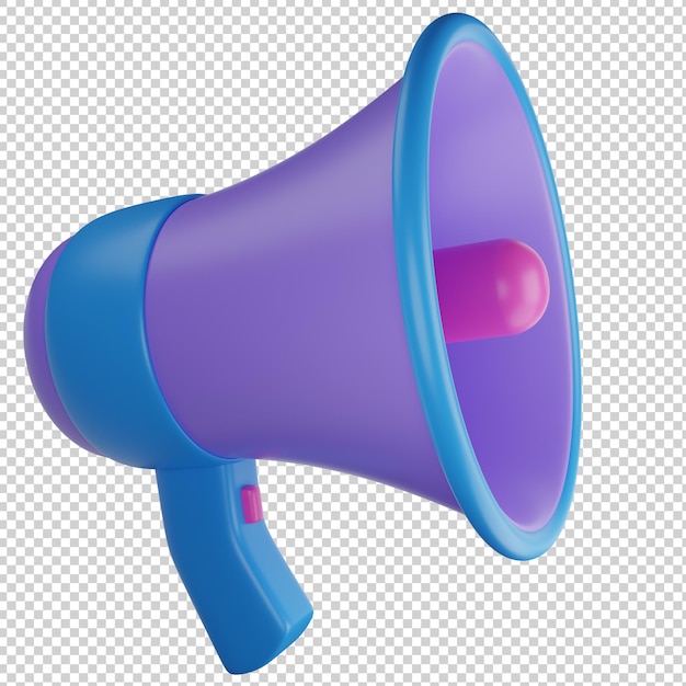 Illustrazione 3d di marketing del megafono