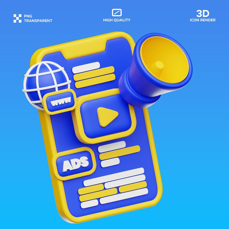 PSD illustrazione 3d di marketing digitale psd