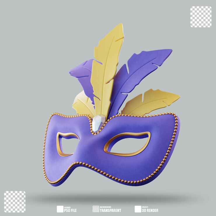 PSD illustrazione 3d di maschera festiva 2